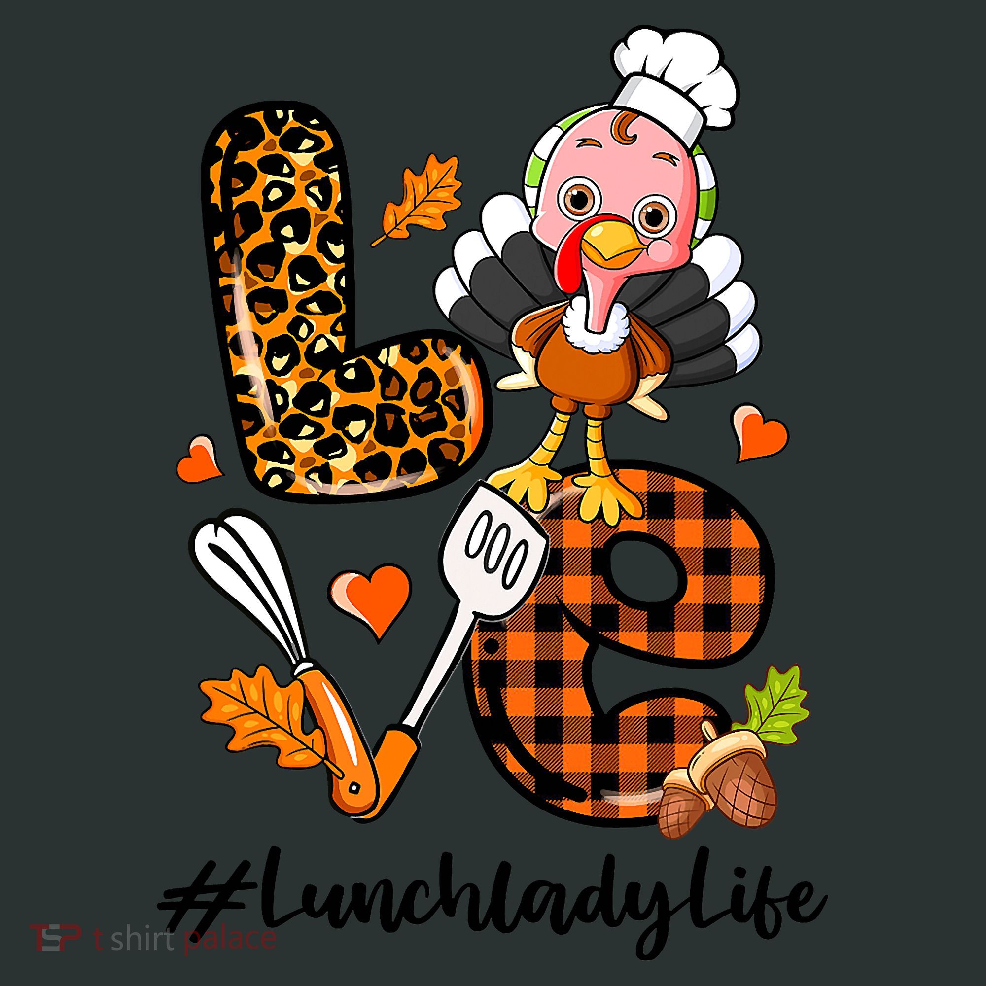 Thanksgiving Love Lunch Lady Turkey Fall Mousepad