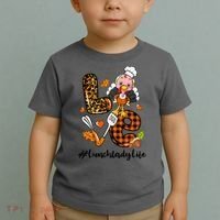 Thanksgiving Love Lunch Lady Turkey Fall Toddler T-Shirt thumb 2