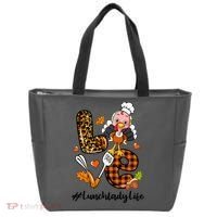 Thanksgiving Love Lunch Lady Turkey Fall Tote Bag thumb 0