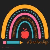 Teacher Life Love Inspire Motivate Rainbow Women's Sweatshirt thumb 2