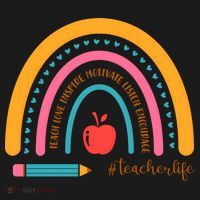 Teacher Life Love Inspire Motivate Rainbow City Backpack thumb 2