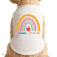 Teacher Life Love Inspire Motivate Rainbow Doggie Tank thumb 0