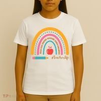 Teacher Life Love Inspire Motivate Rainbow T-Shirt thumb 4