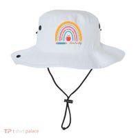 Teacher Life Love Inspire Motivate Rainbow Bucket Hat thumb 0