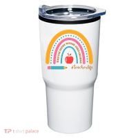 Teacher Life Love Inspire Motivate Rainbow Tumbler thumb 0
