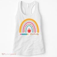 Teacher Life Love Inspire Motivate Rainbow Women's Tank Top thumb 0