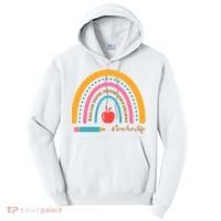 Teacher Life Love Inspire Motivate Rainbow Tall Hoodie thumb 0