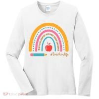 Teacher Life Love Inspire Motivate Rainbow Women's Long Sleeve Shirt thumb 0