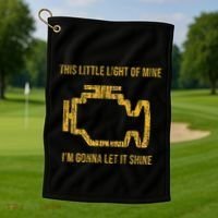 This Little Light Of Mine Check Engine Light Golf Towel thumb 1
