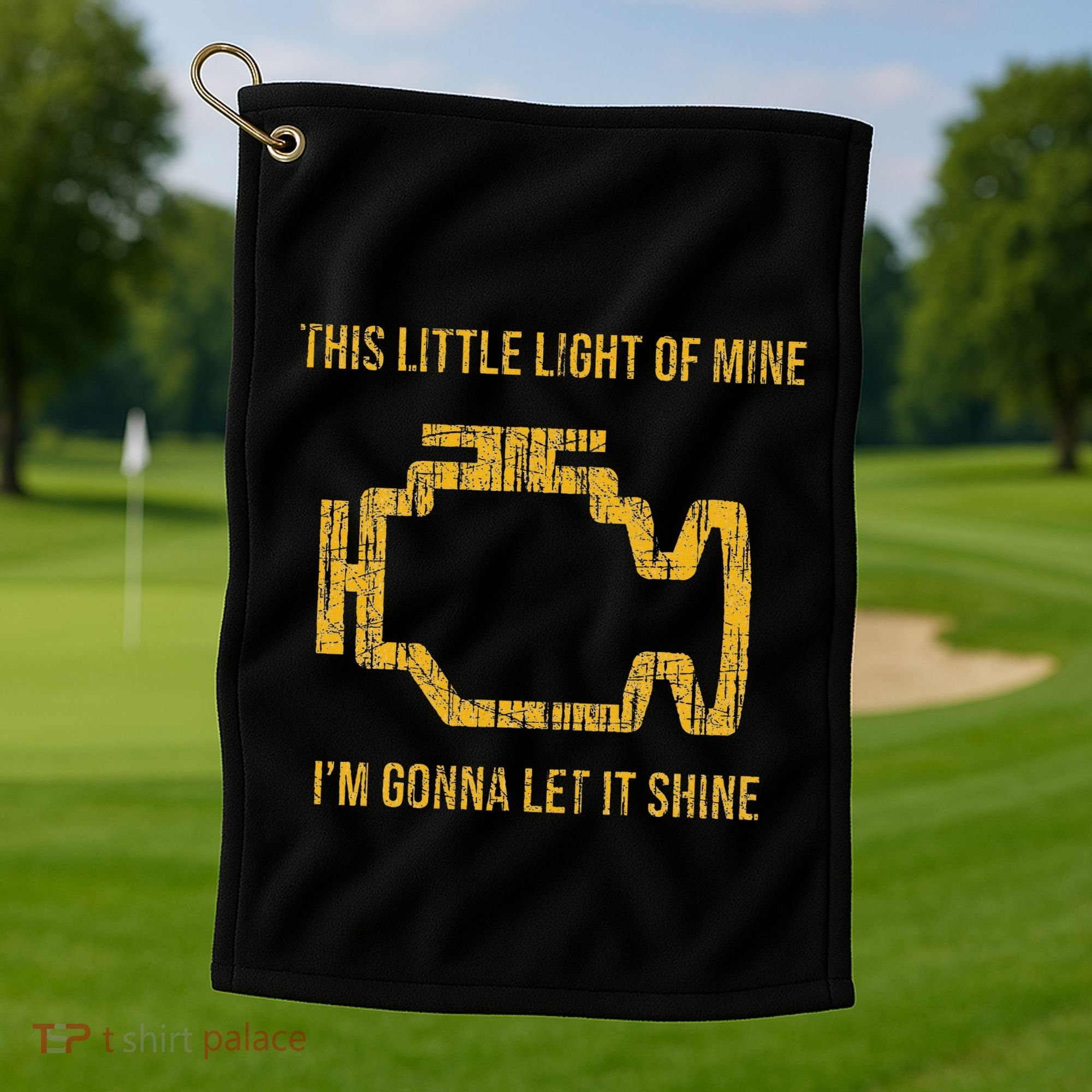 This Little Light Of Mine Check Engine Light Golf Towel