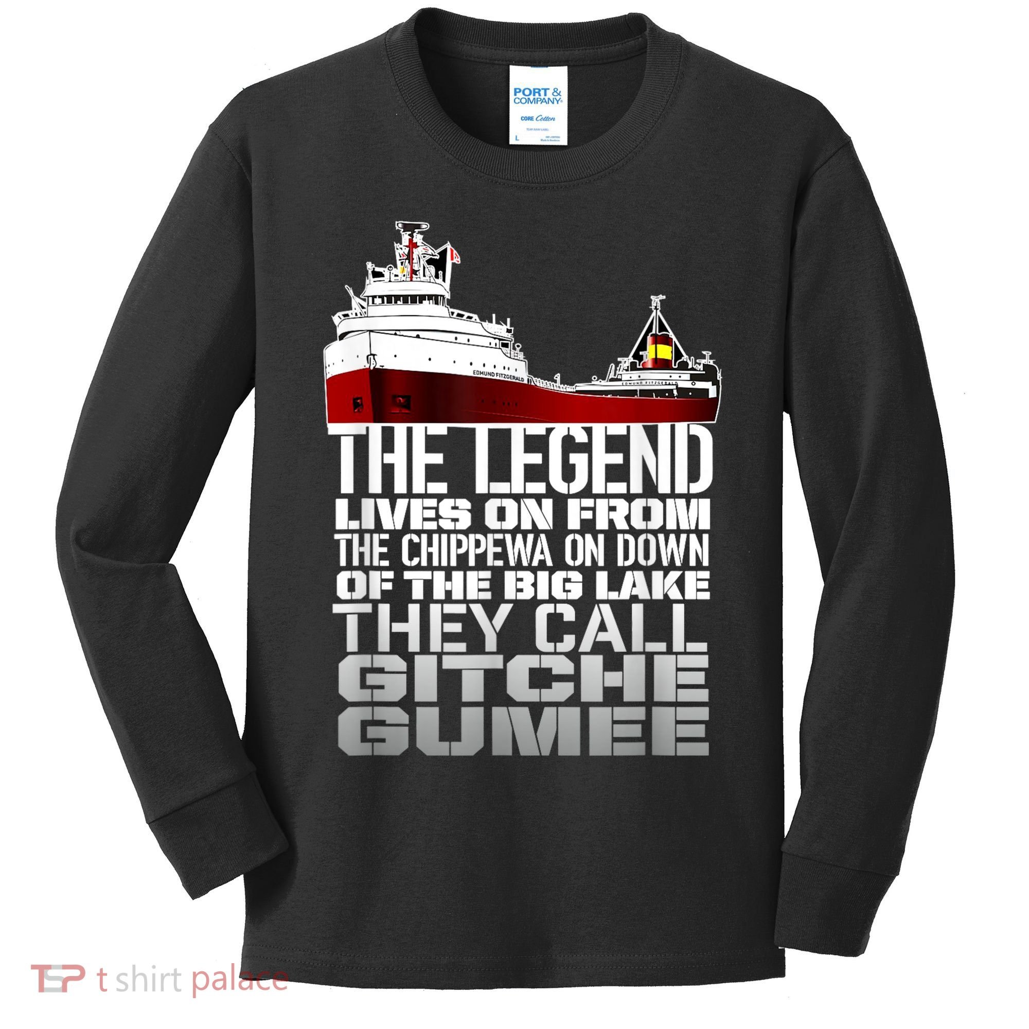The Legend Lives On Edmund Fitzgerald Kids Long Sleeve Shirt