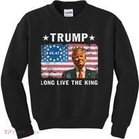 Trump Long Live The King Kids Sweatshirt thumb 0