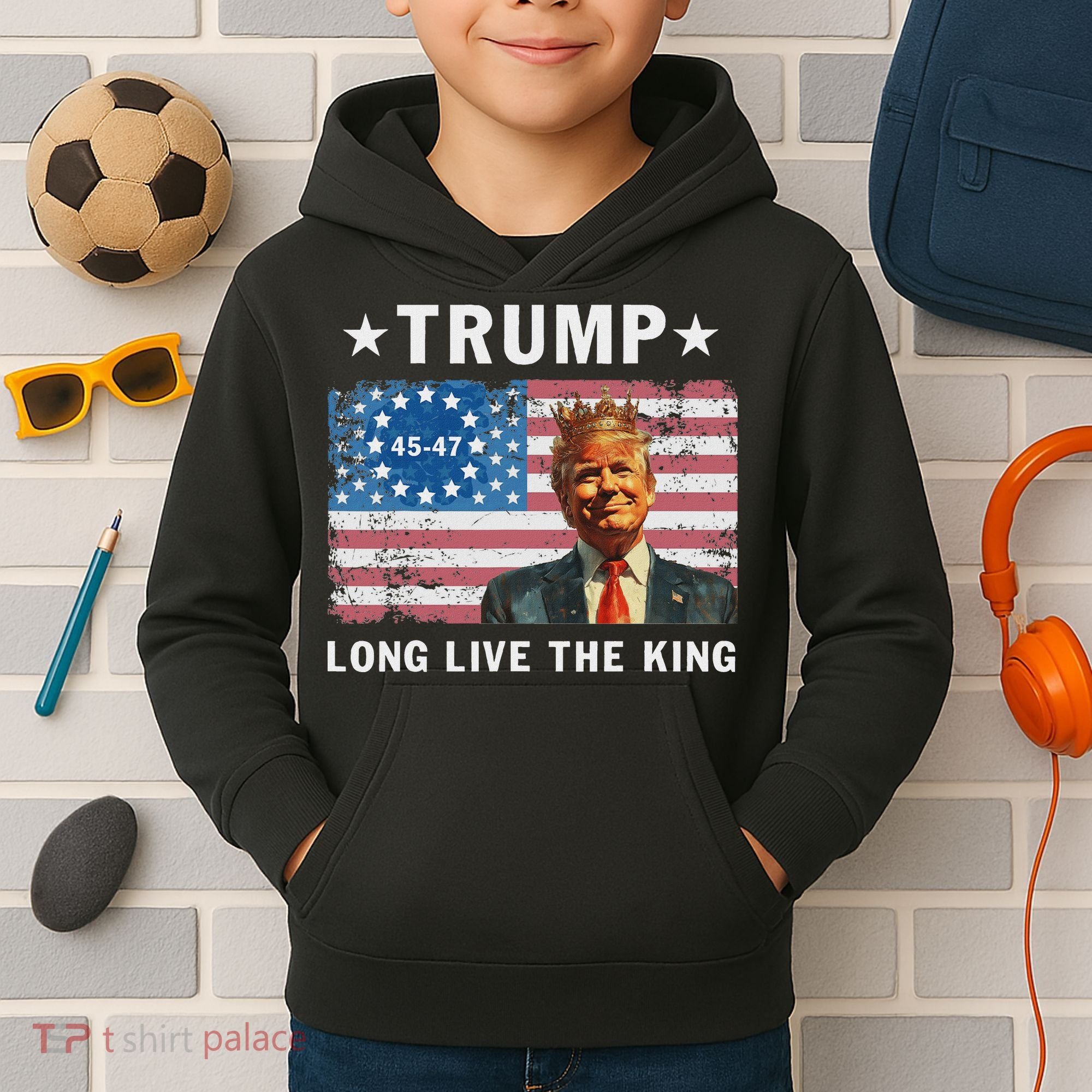 Trump Long Live The King Kids Hoodie