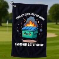 This Little Light Of Mine Lil Dumpster Fire Golf Towel thumb 1