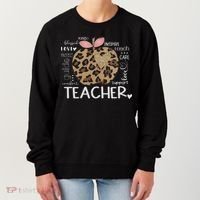 Teacher Life Leopard Apple Teacher's Day Back To School Women's Sweatshirt thumb 0