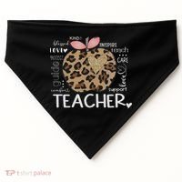 Teacher Life Leopard Apple Teacher's Day Back To School USA-Made Doggie Bandana thumb 0
