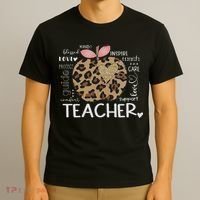 Teacher Life Leopard Apple Teacher's Day Back To School T-Shirt thumb 3