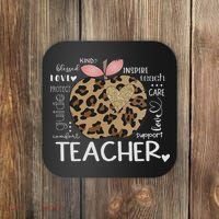 Teacher Life Leopard Apple Teacher's Day Back To School Coaster thumb 0