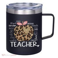 Teacher Life Leopard Apple Teacher's Day Back To School 12oz Stainless Steel Coffee Mug thumb 0