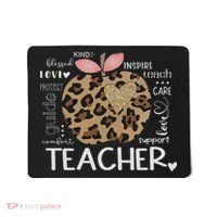 Teacher Life Leopard Apple Teacher's Day Back To School Mousepad thumb 0
