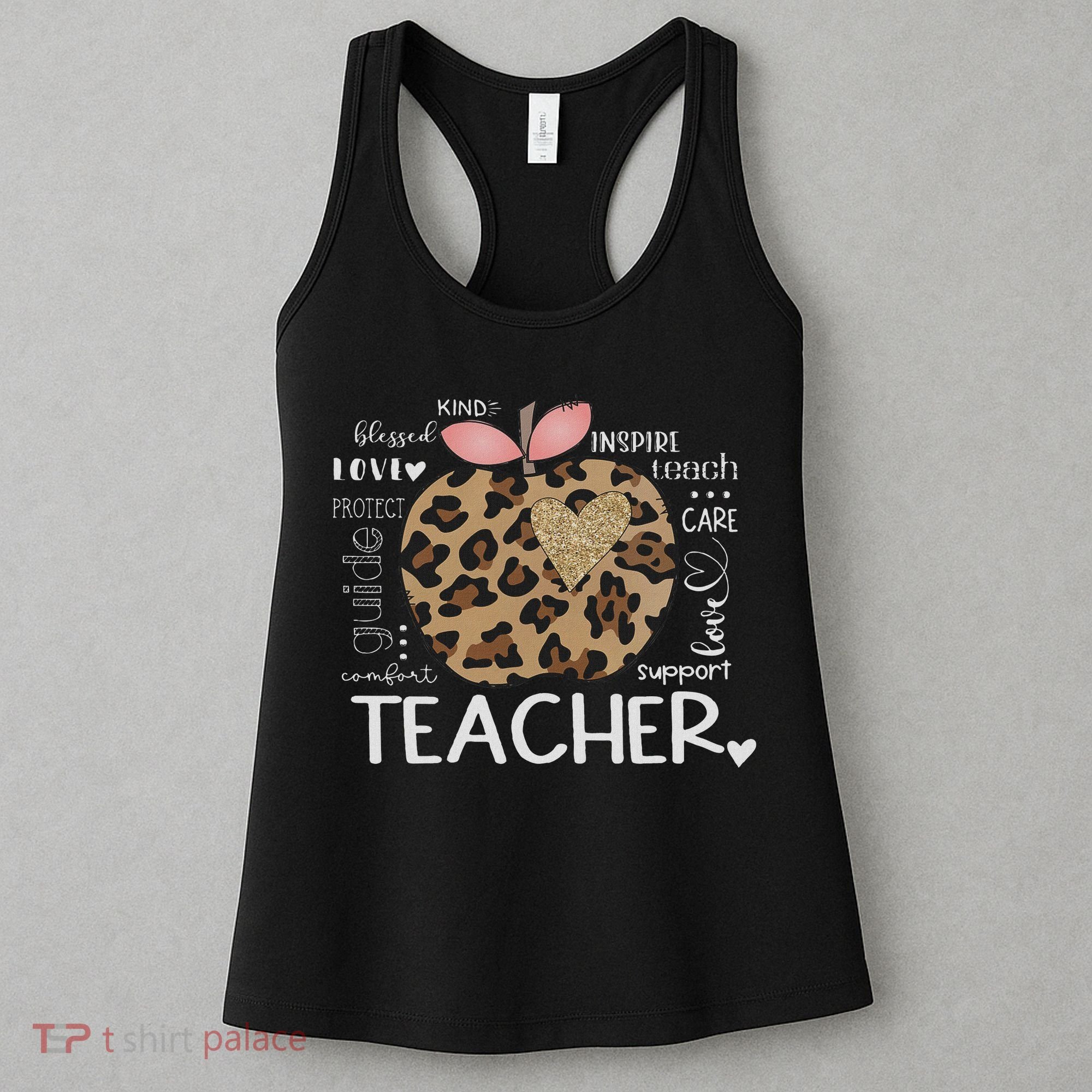 Teacher Life Leopard Apple Teacher's Day Back To School Women's Tank Top