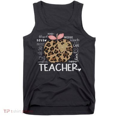 Teacher Life Leopard Apple Teacher's Day Back To School Tank Top