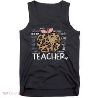 Teacher Life Leopard Apple Teacher's Day Back To School Tank Top thumb 0