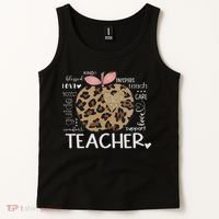Teacher Life Leopard Apple Teacher's Day Back To School Tank Top thumb 2