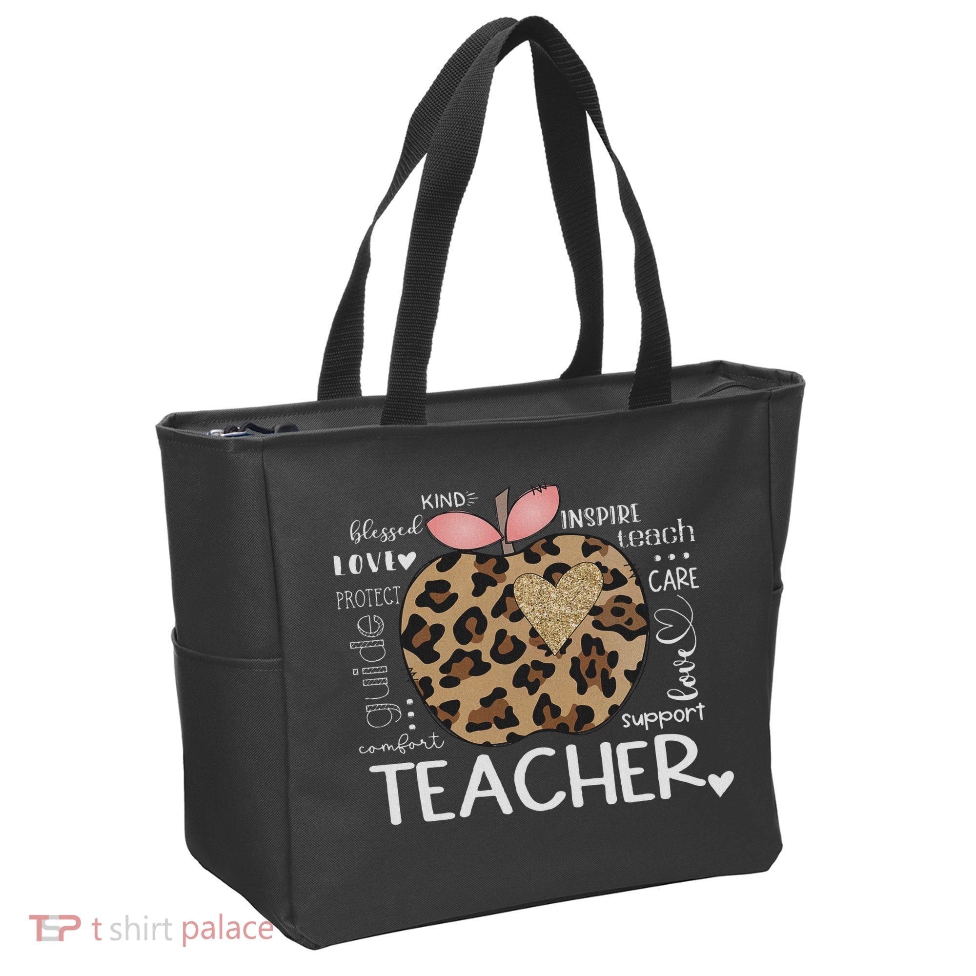Teacher Life Leopard Apple Teacher's Day Back To School Tote Bag