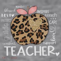 Teacher Life Leopard Apple Teacher's Day Back To School Women's Racerback Cropped Tank thumb 2