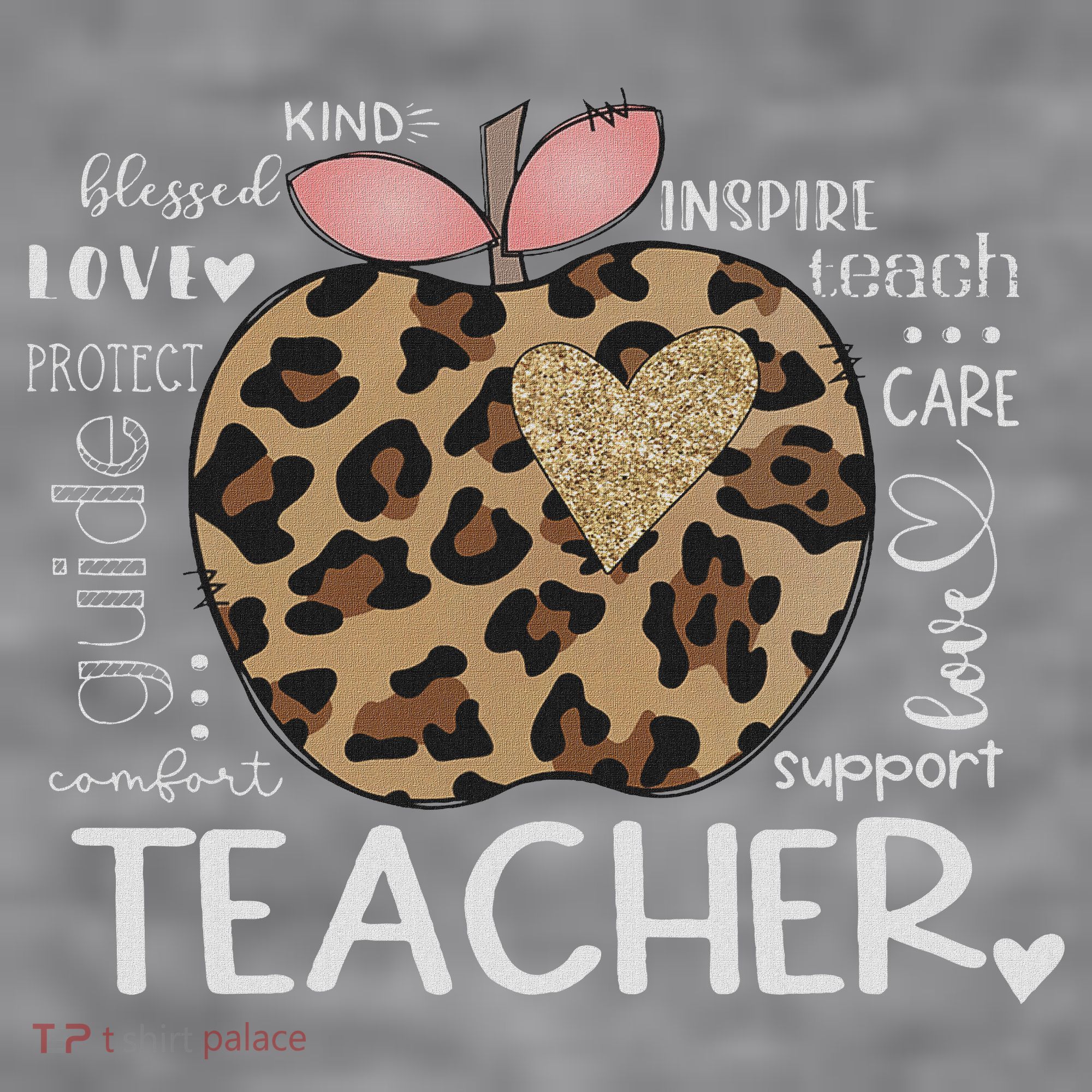 Teacher Life Leopard Apple Teacher's Day Back To School Women's Racerback Cropped Tank