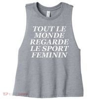 Tout Le Monde Regarde Le Sport Feminin Women's Racerback Cropped Tank thumb 0
