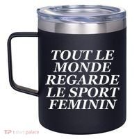 Tout Le Monde Regarde Le Sport Feminin 12oz Stainless Steel Coffee Mug thumb 2