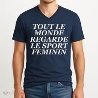 Tout Le Monde Regarde Le Sport Feminin V-Neck T-Shirt thumb 2