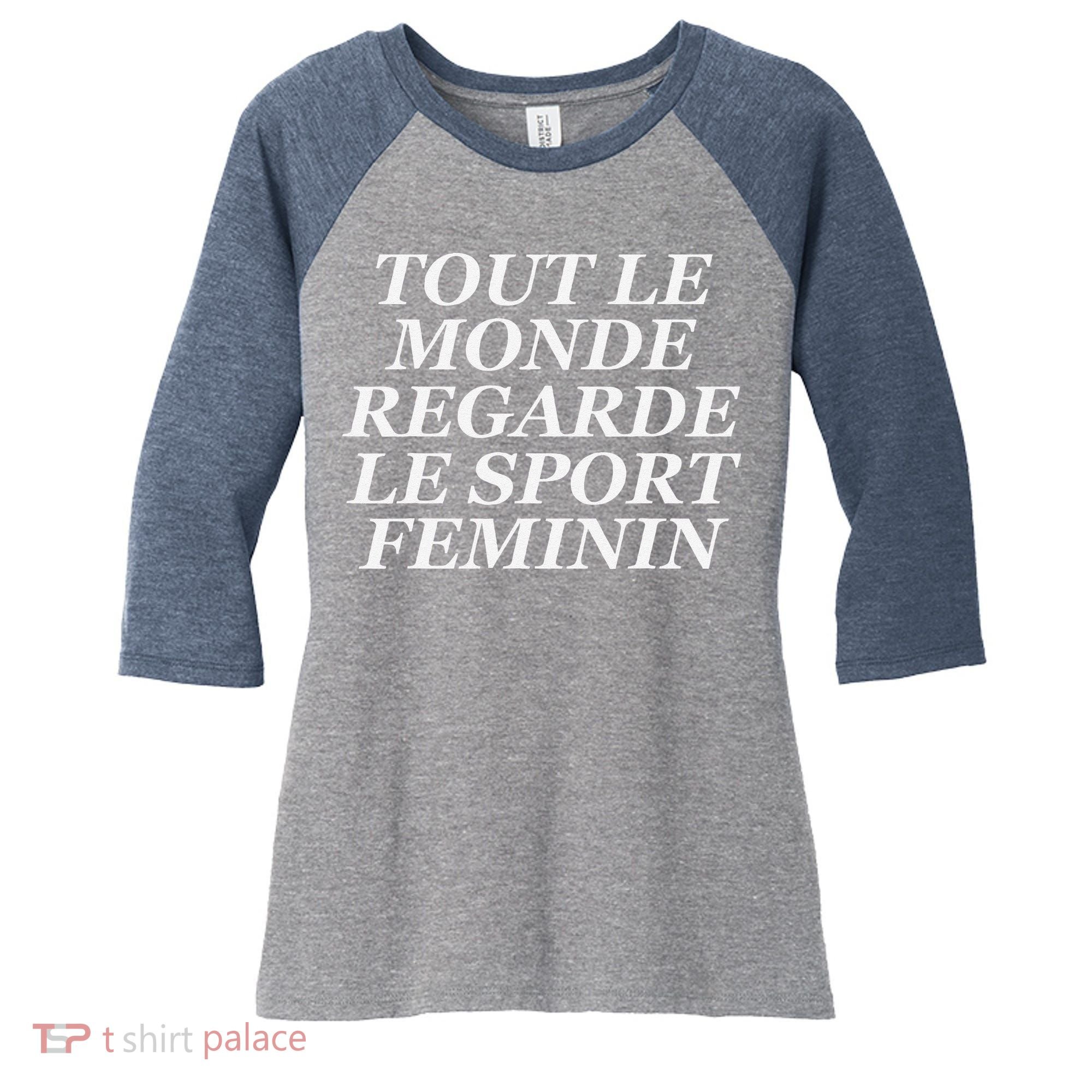 Tout Le Monde Regarde Le Sport Feminin Women's Tri-Blend 3/4-Sleeve Raglan Shirt