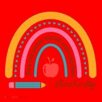 Teacher Life Motivate Rainbow Santa Hat thumb 1