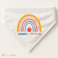 Teacher Life Motivate Rainbow USA-Made Doggie Bandana thumb 0