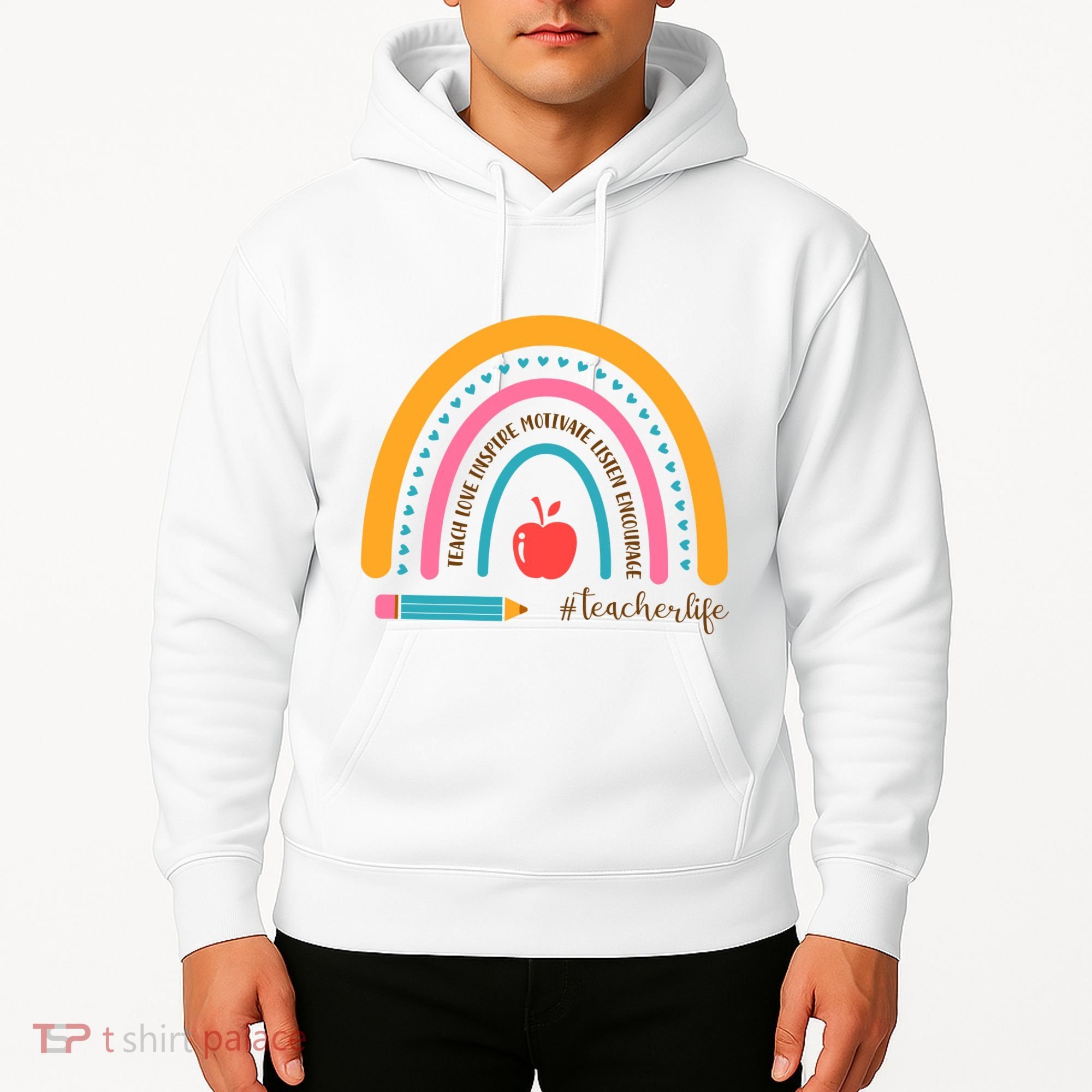 Teacher Life Motivate Rainbow Hoodie