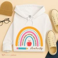 Teacher Life Motivate Rainbow Hoodie thumb 4
