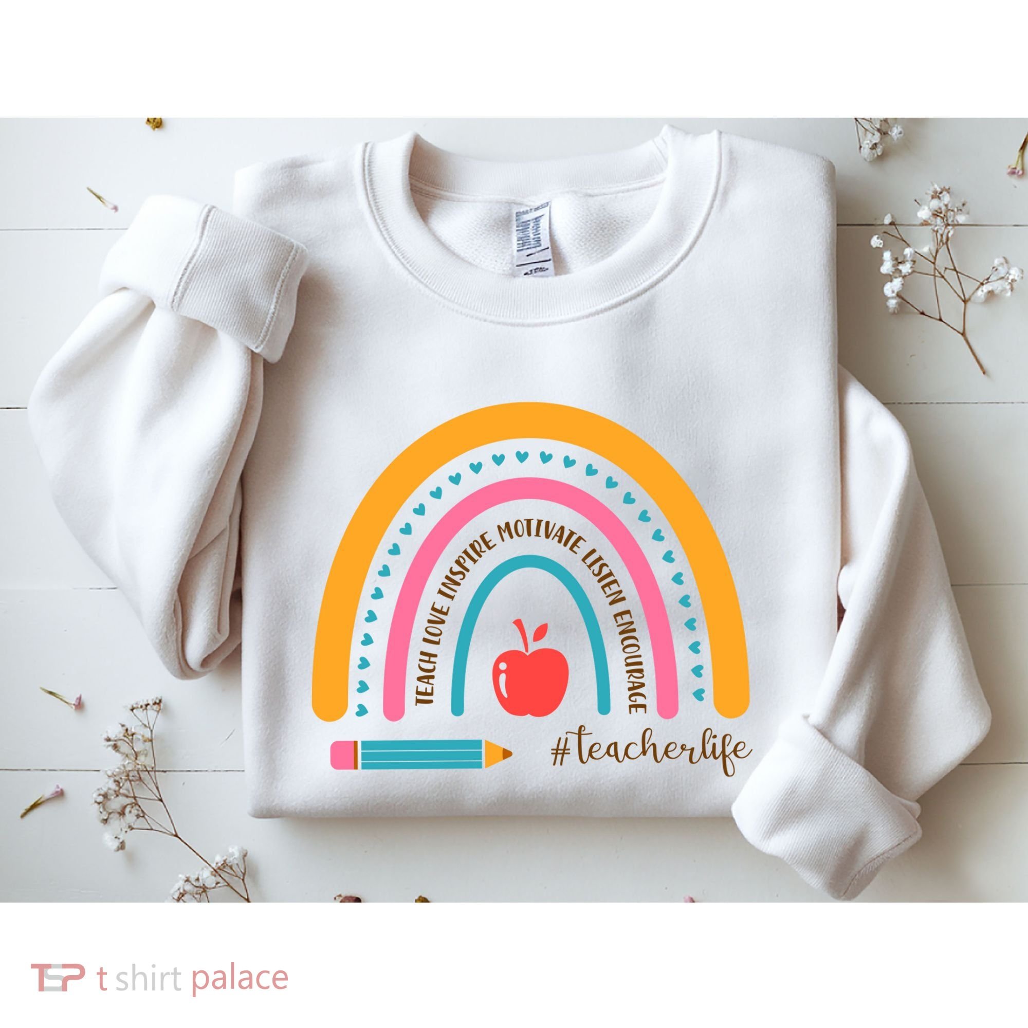 Teacher Life Motivate Rainbow Sweatshirt