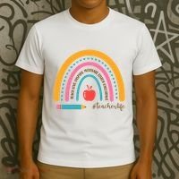 Teacher Life Motivate Rainbow T-Shirt thumb 3