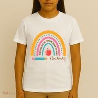 Teacher Life Motivate Rainbow T-Shirt thumb 4