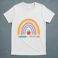 Teacher Life Motivate Rainbow T-Shirt thumb 5