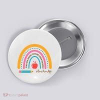 Teacher Life Motivate Rainbow Button thumb 0