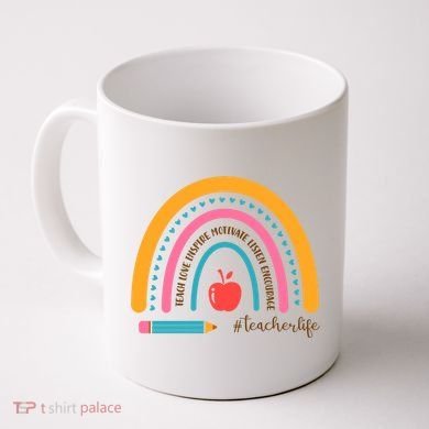 Teacher Life Motivate Rainbow Coffee Mug