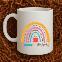 Teacher Life Motivate Rainbow Coffee Mug thumb 2