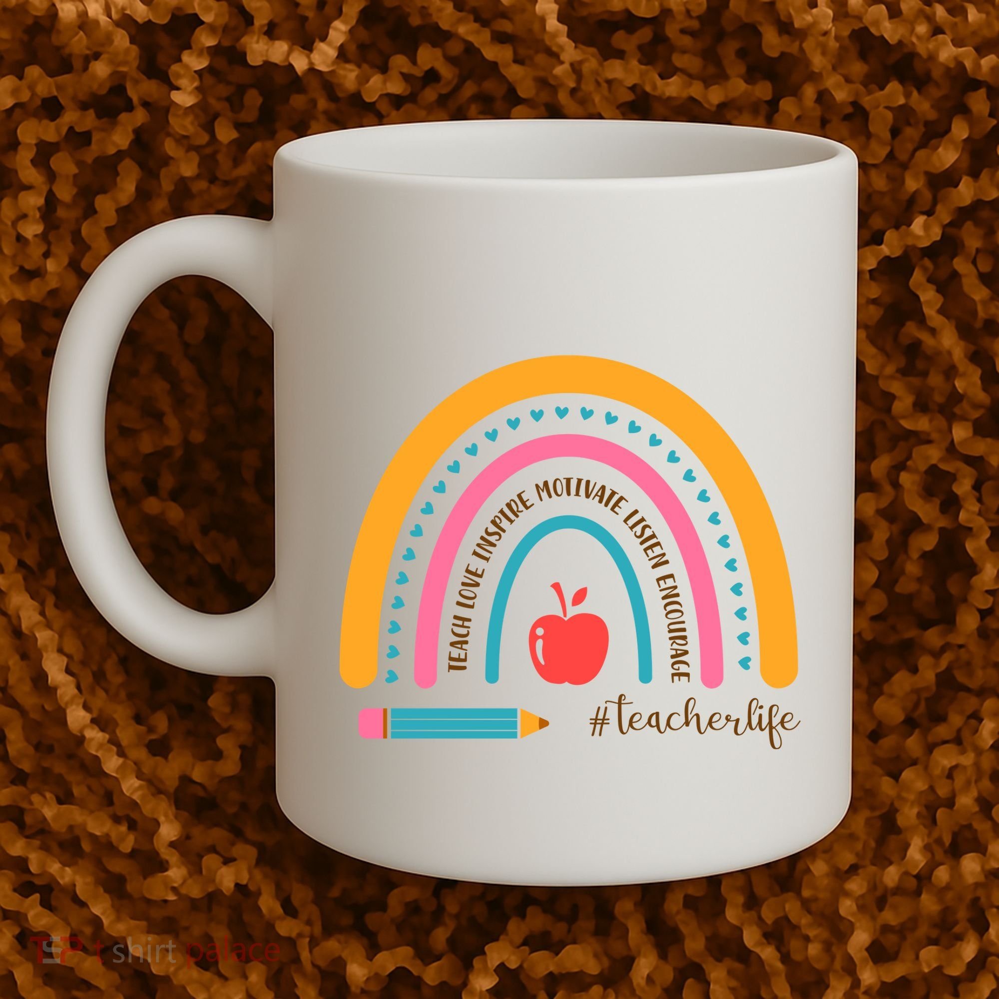 Teacher Life Motivate Rainbow Coffee Mug