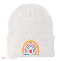 Teacher Life Motivate Rainbow Beanie thumb 0
