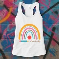 Teacher Life Motivate Rainbow Women's Tank Top thumb 3
