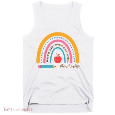 Teacher Life Motivate Rainbow Tank Top
